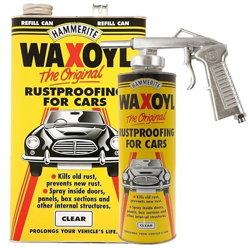 Hammerite 6litre Clear WaxOyl Kit with Schutz Applicator Rust Proof Prevention Covering Refill all-round rustproofing treatment. Its unique formula solves the problem of hidden rust once and for all.