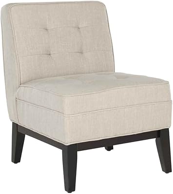 SAFAVIEH Mercer Collection Alexa Ivory Linen Armless Club Chair
