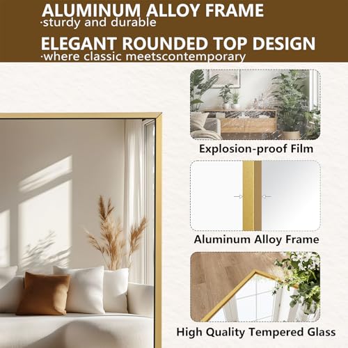 Image of Koonmi 78 inchx35 inch Floor Mirror Full Length, Large Gold Mirror