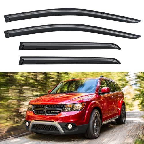 Image of Window Visors Rain Guards Shield for 2009-2020 Dodge Journey, Window Vent Wind Deflectors Visors Shades for 09-20 Dodge Journey