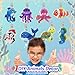 mom&myaboys Mess-Free Poke Art for Kids Ages 4-8 - Ocean Animals Craft Kit (8 Sea Creatures: Jellyfish, Dolphin, Turtle & More) | Beginner Sewing Toys for Toddlers | Creative Gift for Girls and Boys