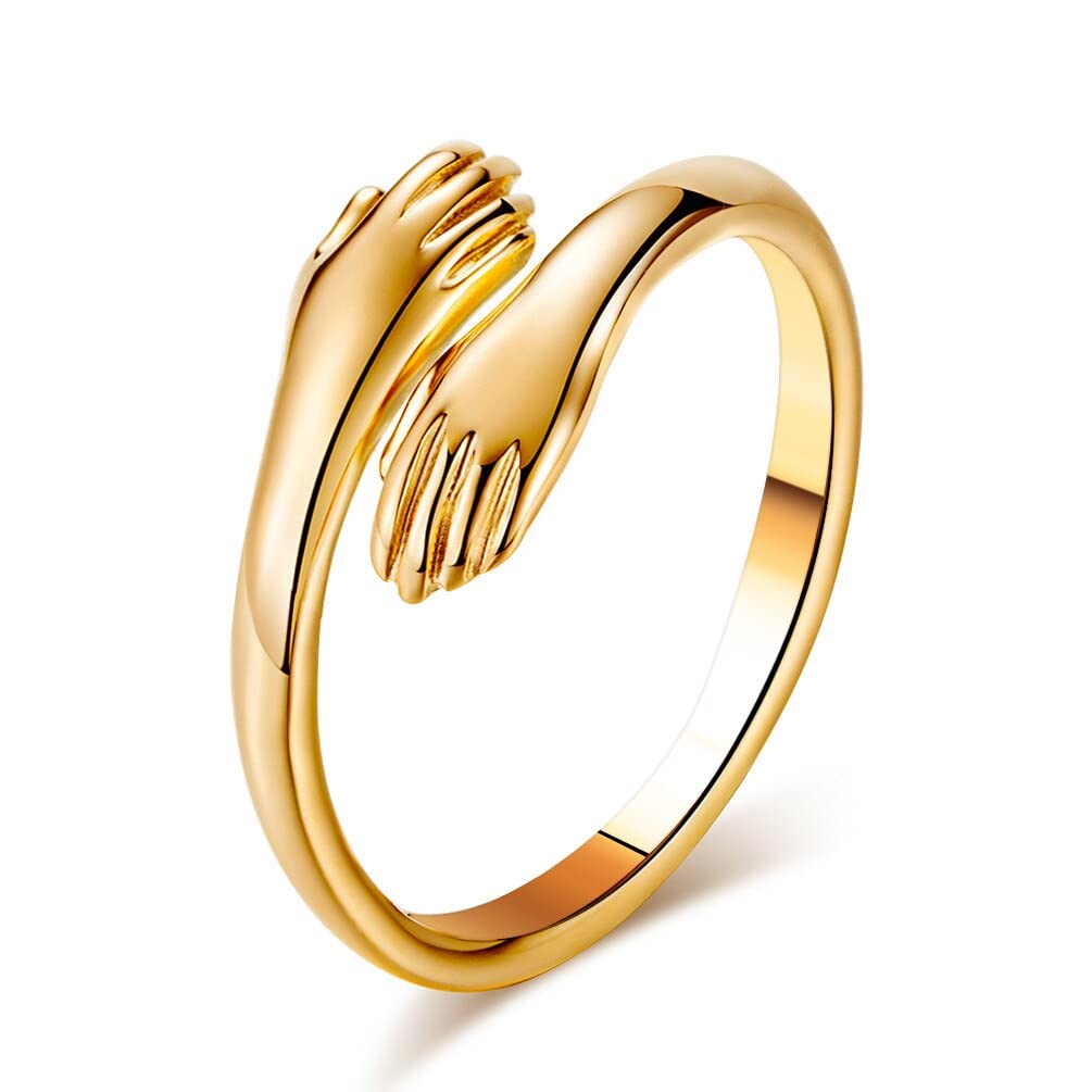 Jewellery Gold Plated Hug Ring for Men and Women