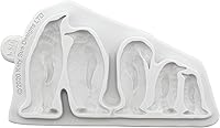 Vista 2 de Katy Sue Molde de silicona de la familia de pingüinos para decoración de pasteles y manualidades