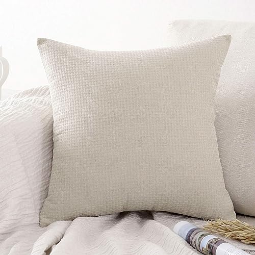 Jepeak núcleos de maíz Corduroy Tejido Manta Fundas de Almohada Cuadrado Decorativo Funda de Almohada Funda de cojín para sofá o