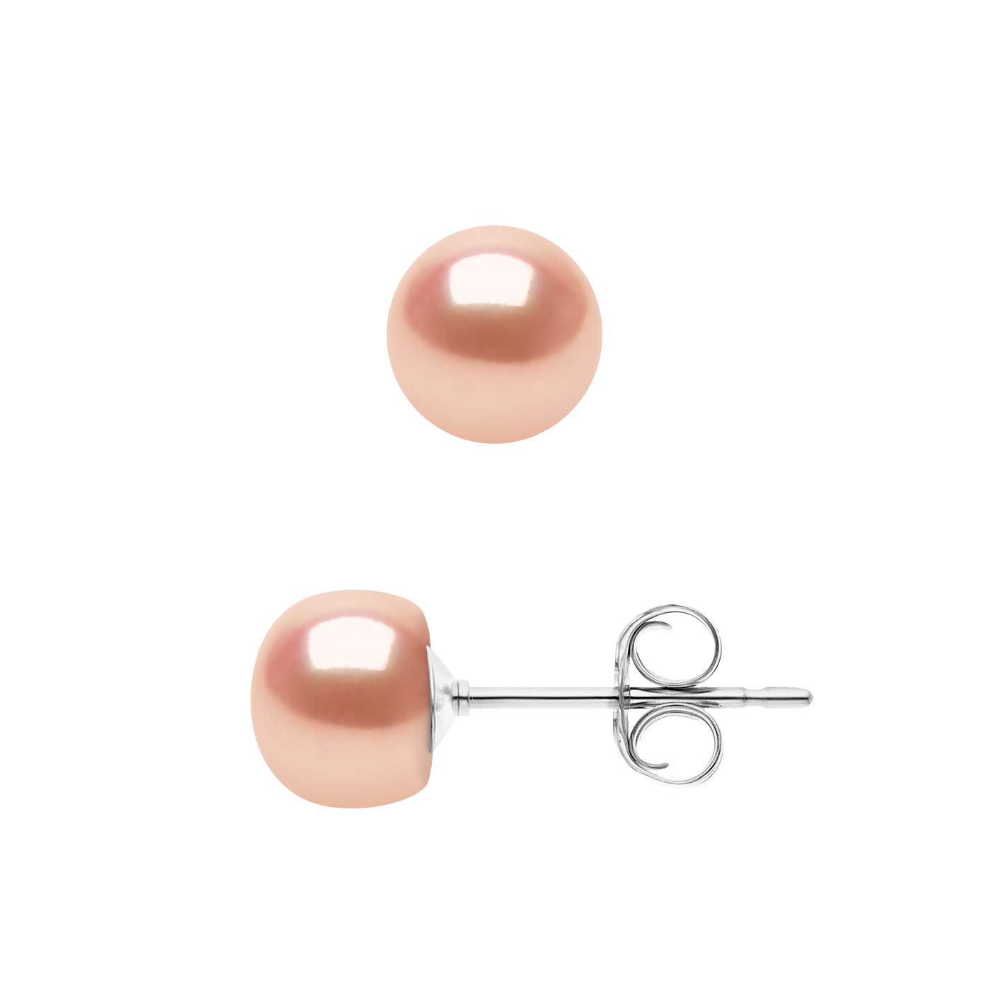 Orecchini di perle a bottone con perle grige coltivate di