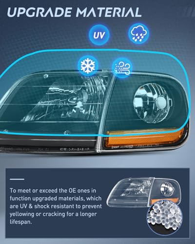 Image of Nilight Headlight Assembly Compatible with Ford F-150 Expedition 1997-2003