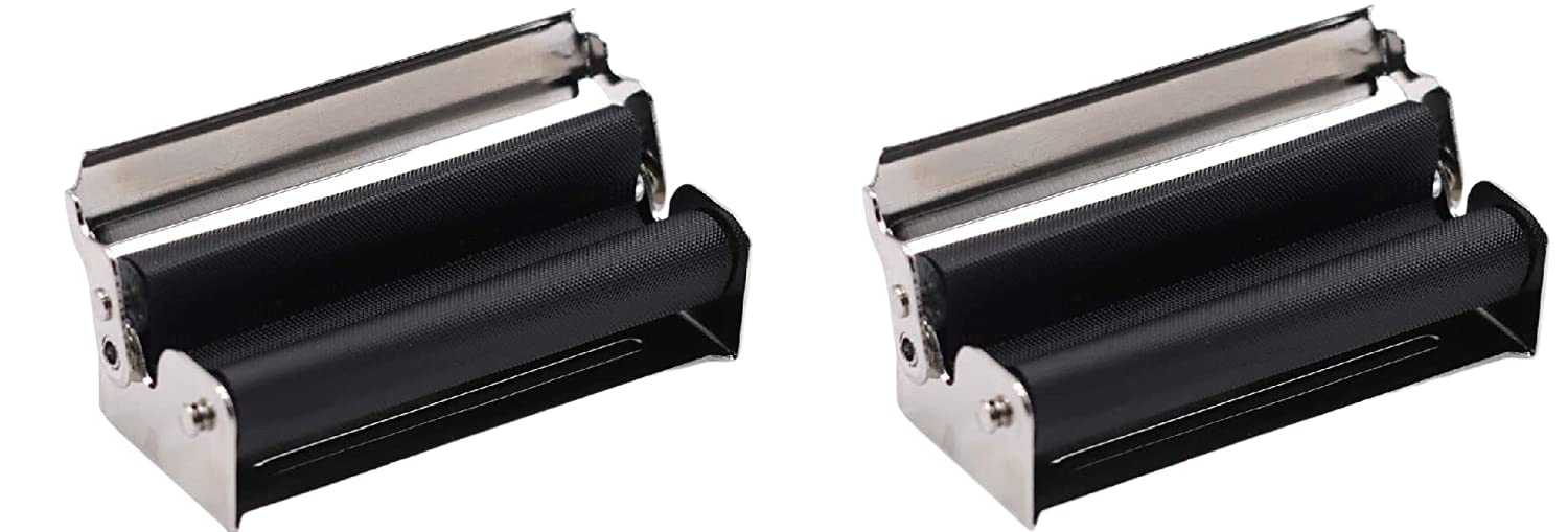 Zestaw: 2 sztuki ręcznej tokarki do papierosów, 70 mm, metalowa tokarka z instrukcją obsługi (może nie być dostępna w języku polskim) + gratis naklejka na szczęście