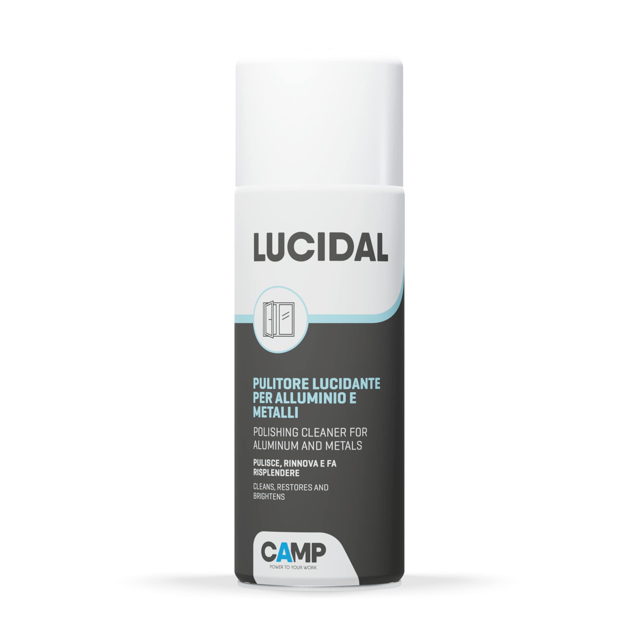 CAMP Lucidal - Polish Lucidante Spray per Alluminio Metalli e PVC ad Azione Protettiva, Ideale per Rinnovare e Lucidare le Superfici - Elimina Rapidamente Aloni e Impronte, Made in Italy, 3 x 400 ml