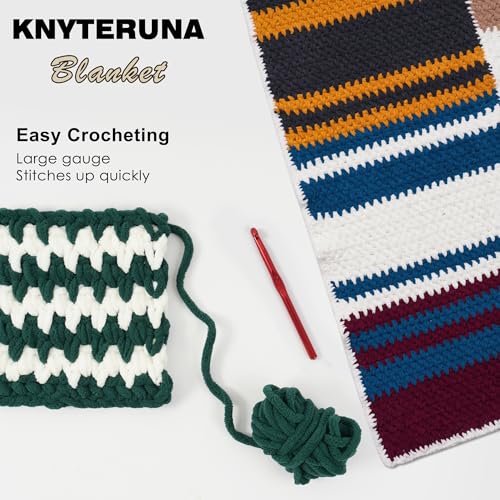 Image of #6 Super Bulky Blanket Yarn for Crocheting - 4 Skeins(Each 10.5oz /300g, 220yds /201m), Chunky Chenille Thick Plush Big Soft Yarn for Crocheting Knitting Blankets, Forest Green