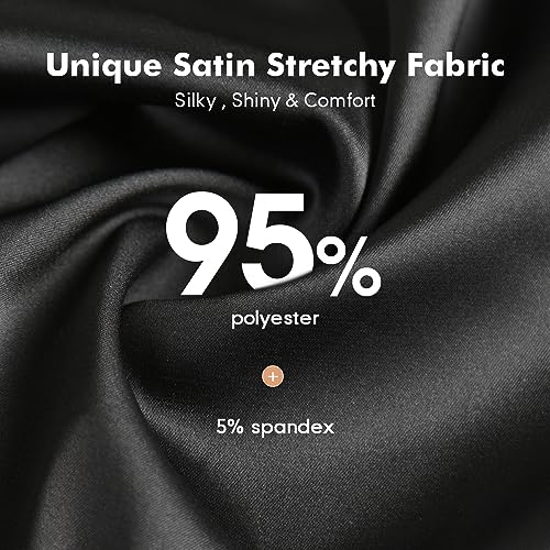 MANCYFIT Bloomers for Women Satin Pettipants for Under Dresses Culottes Slip 9" Inseam Half Slip Shorts3