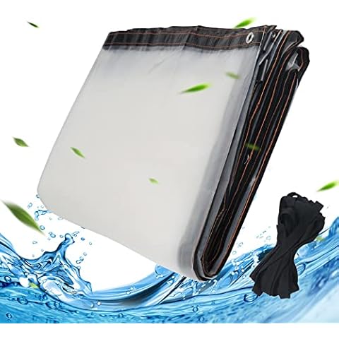 KOSHIFU Abdeckplane Transparent mit Ösen Wasserdicht Plane 3x4 m Abdeckplane aus Kunststoff Cover