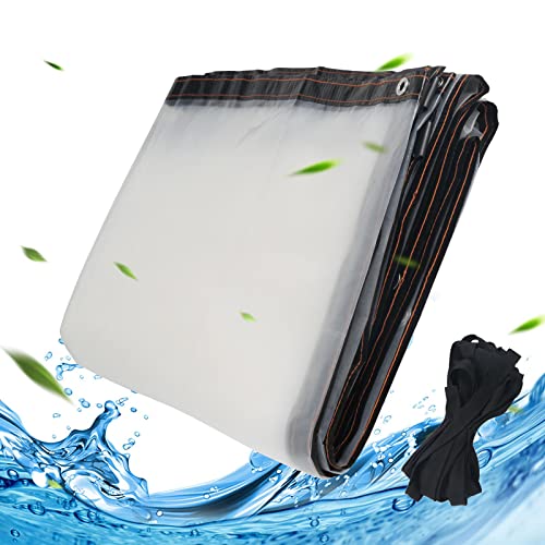 KOSHIFU Telo Impermeabile Trasparente Telone Trasparente Occhiellato 2x4m Telo Trasparente per Esterno Teloni Pieghevoli Resistente alle per Giardino e Serra Fattorie Tende Antipioggia Balcone