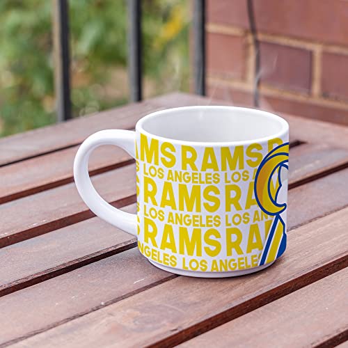 Rico Industries NFL Football Los Angeles Rams 14 oz Metro Ceramic Coffee Mug