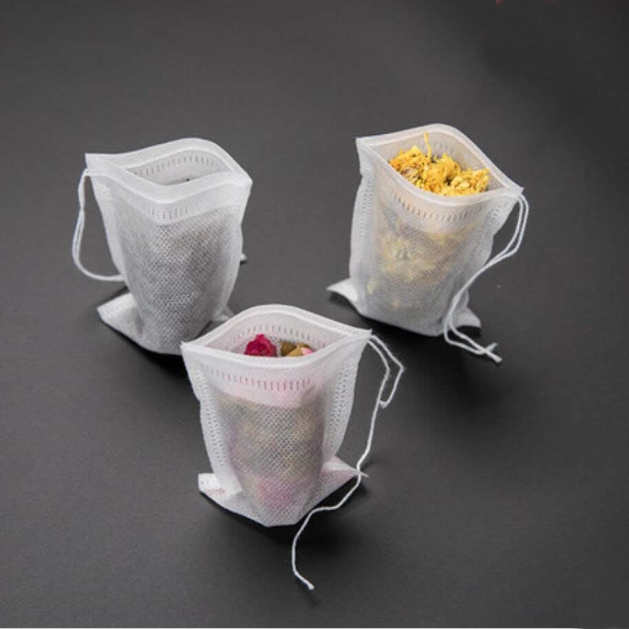500 Stück Teebeutel 7 x 9 cm Leerer Teebeutel mit Schnur Heal Seal Filterbeutel für losen Kaffee Tee Einweg-Teebeutel aus Papier