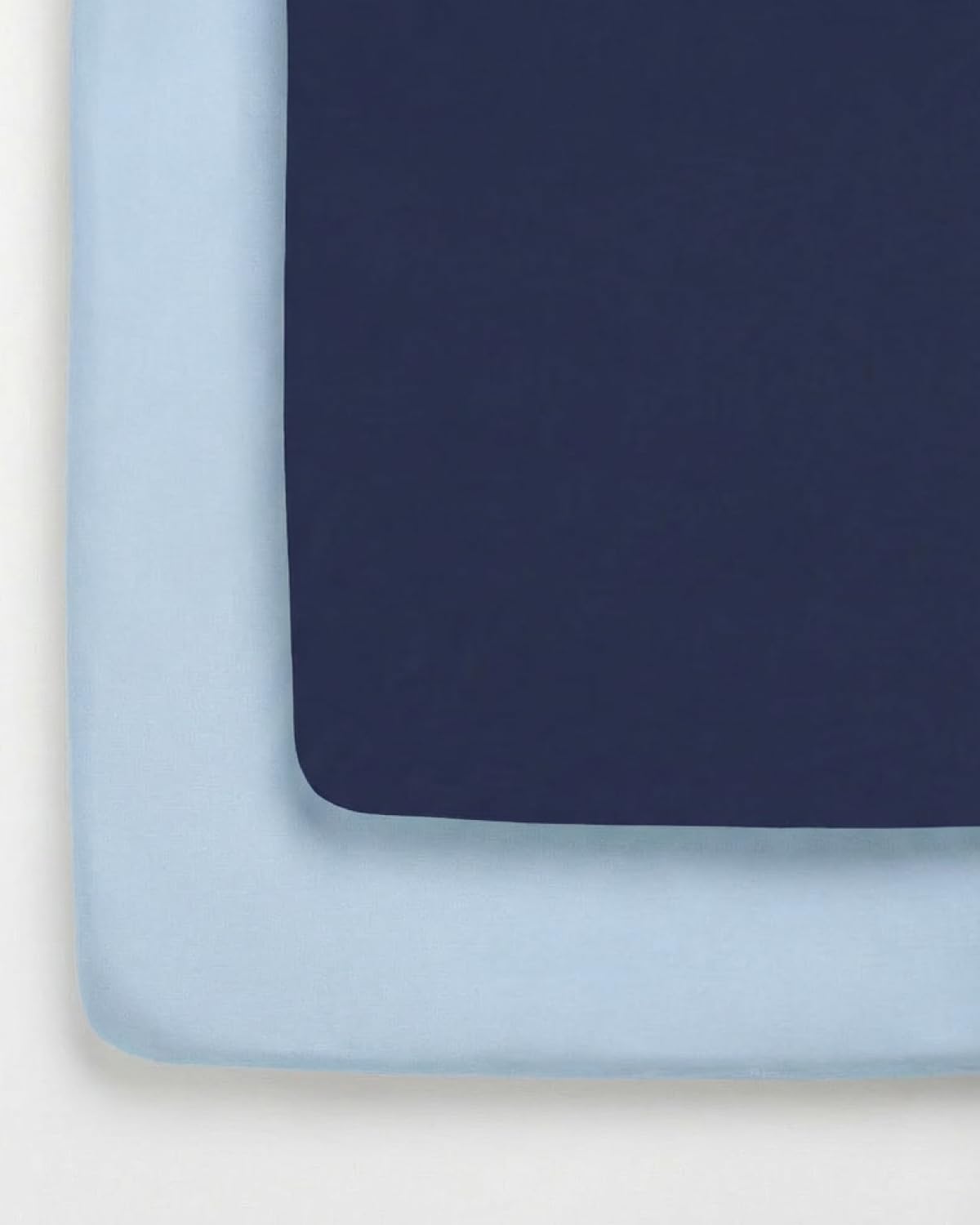 2-Pack Pack N Play Sheets - Playard Sheets - 38 x 26in, Navy Baby Blue