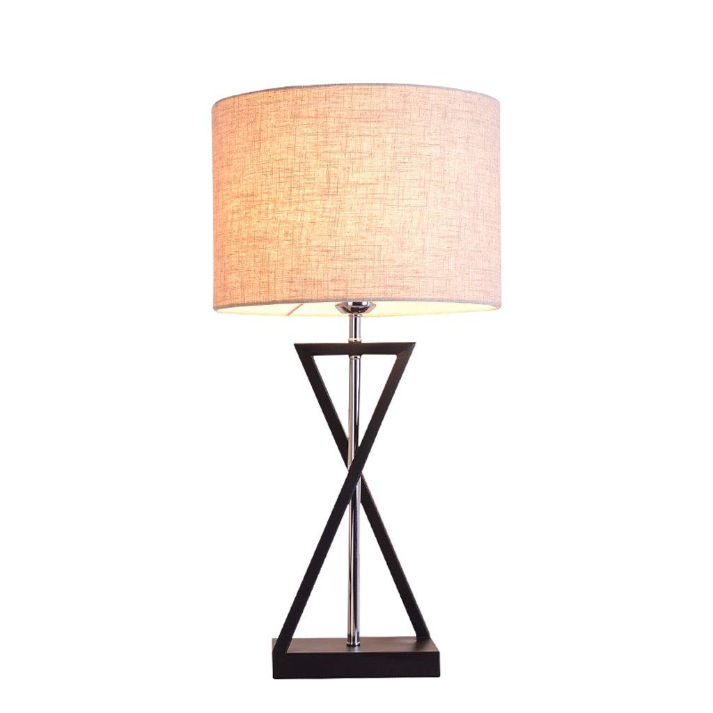 Table Lamp Bedroom Bedside Table Lamp Creative Nordic Study Creative Fabric Living Room Table Lamp Bedroom Decoration Simple Modern Dedside Lamp (Size : Remote control switch)