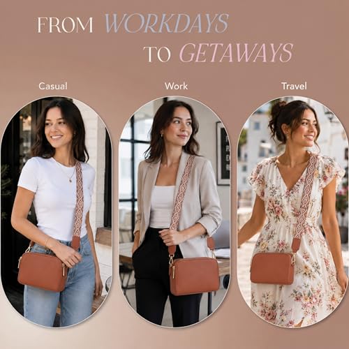 Image of Mali+Lili Crossbody Bag for Women Shoulder Bag for Women with Web Strap Camera Bag Handbag for Travel, Work