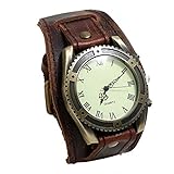 Reloj de pulsera para hombre y hombre, estilo retro, estilo punk, con hebilla, café, One Size