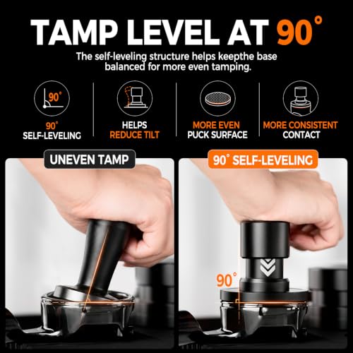 Image of IKAPE 58.35MM Low-Profile Espresso Impact Tamper with Sound Feedback, 15lb /30lb Interchangeable Springs, Espresso Hand Tamper with Triple-spring System, Fits Over 58mm portafilters