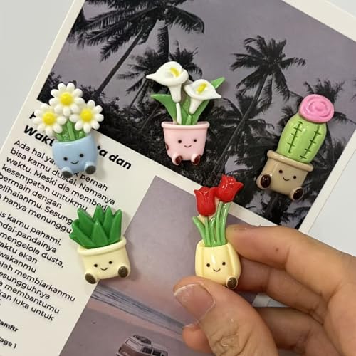 5 Imanes Decorativos de Flores para Refrigerador miniatura 4