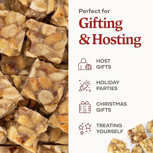 Image of Belmont Peanuts Holiday Edition Peanut Brittle Squares, 18 oz (1 Pack) - Simple Ingredients, No Preservatives, Hand Seasoned