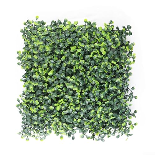 SMZhomeone Lot de 5 panneaux muraux de verdure artificielle, 25 x 25 cm, carreaux de plantes artificielles en plastique pour décoration d'intérieur et toile de fond de fête ou de mariage (A)