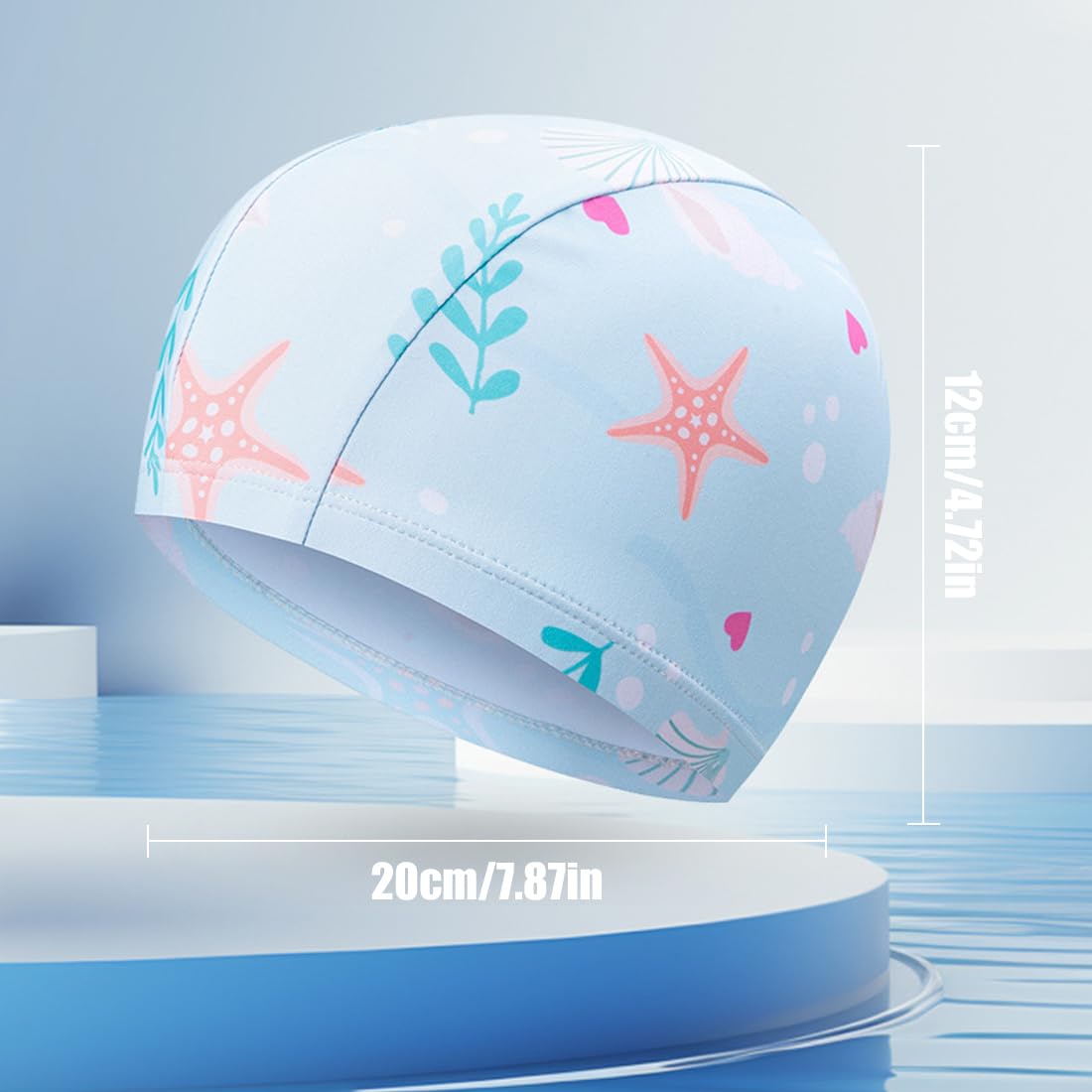 Gorros de Piscina para Niño, Gorros de Natación de Tela para Niña y Bebé, 1 a 6 Años