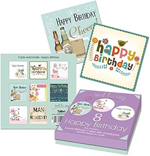 Just to Say 8 Adult Birthday Cards in Keepsake Box 4491,grey|purple|blue|green|beige