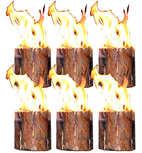 Hoyo Technology GmbH 6 Stück Baumfackel Finnenfackel, Höhe 19 cm, Durchmesser 14-20 cm, Brenndauer ca. 60 Minuten, Rund, Kiefer, Holz (Wood)