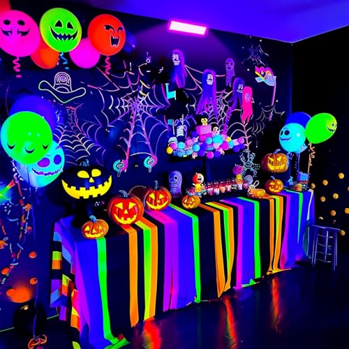 Image of 2 Pcs 100W LED Black Light Bar, IP66 Waterproof Blacklight with 6ft Cord Switch, Black Lights for Neon Glow Party Fluorescent Poster Body Paint Birthday Bedroom Classroom Halloween Christmas