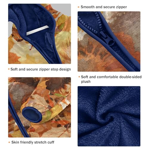 Autumn Squirrel Among Fallen Leaves Toddler Fleece Jacket Girl Boys Hooded Fleece Jacket Coat Warm3