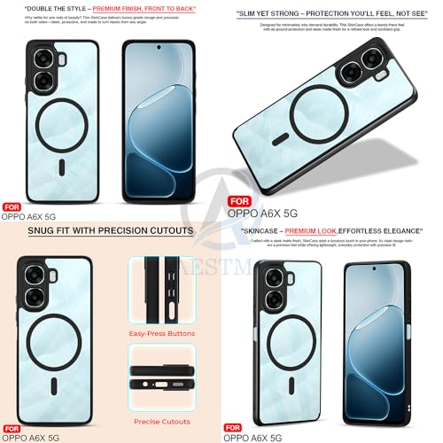 Image of AESTMO Oppo A6S 5G / Oppo K14X 5G / Oppo A6X 5G Back Cover | 360 Protection | Crystal Clear Hard Back Transparent | Compatible with MagSafe Accessories (PC+TPU, Black Bumper)