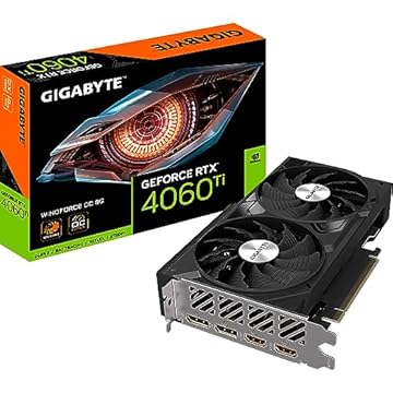 Gigabyte Placa gráfica NVIDIA GeForce RTX 4060 Ti WINDFORCE OC - 8GB GDDR6, 128-bit, PCI-E 4.0, 2550MHz Core Clock, 2X DP 1.4, 2X HDMI 2.1a, NVIDIA DLSS 3 - GV-N406TWF2OC-8GD