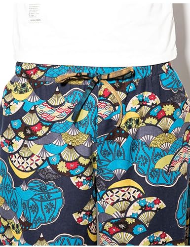 Flygo Men's Ethnic Stylish Drawstring Elastic Waist Loose Fit Baggy Linen Harem Capri Pants4