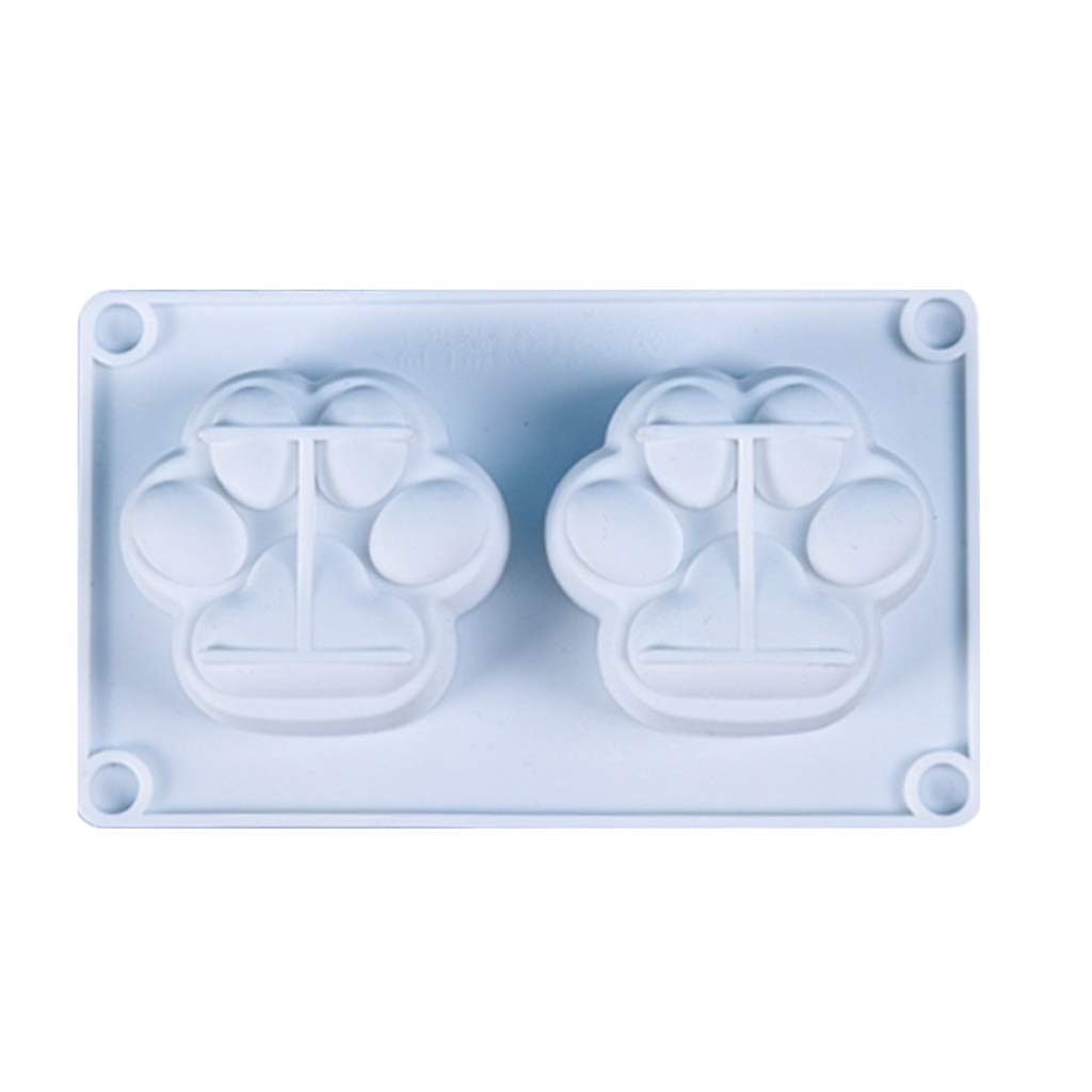 LIUZIKUN 2-Cavity Cats Paws Silicone Mold Crystal Epoxy Plaster Candle Mould