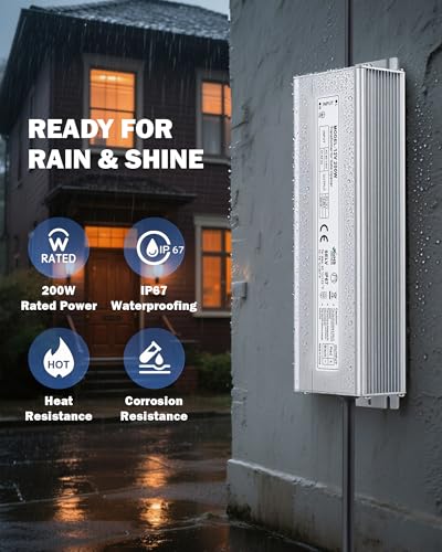 ZUMI 200 Watts 12V Power Transformer, 90-140V AC to 12V DC Power Converter for Swing Gate Opener, IP67 Waterproof Adapter for Outdoor Gate System, Power Adapter for Mains Household Electricity2