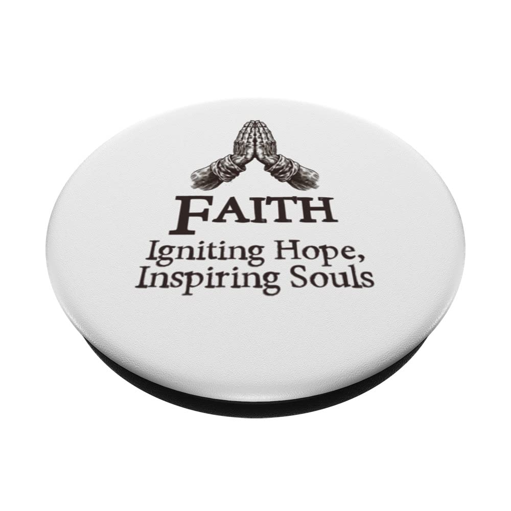 Faith Igniting Hope, Inspiring Souls - Christian Pastoral PopSockets Swappable PopGrip, Black - Image 2