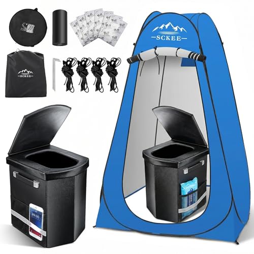 16.5'' Camping Toilet with Pop-Up Privacy Tent Set, XL...