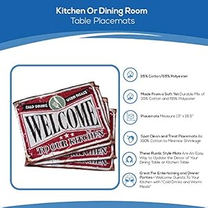 Rustic Placemats Set of 4 - Perfect for Kitchen and Retro Dining Room Table Decor | Farmhouse Place Mats Rustic Placemats Set of 4 Perfect for Kitchen and Retro Dining Room Table Decor Farmhouse Place Mats