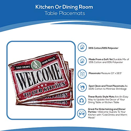 Rustic-Placemats-Set-of-4-Perfect-for-Kitchen-and-Retro-Dining-Room-Table-Decor-Farmhouse-Place-Mats Rustic Placemats Set of 4 Perfect for Kitchen and Retro Dining Room Table Decor Farmhouse Place Mats