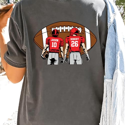 Personalized Football Mom Shirts Custom Name & Number Game Day Gifts for Women Mama Grandma3