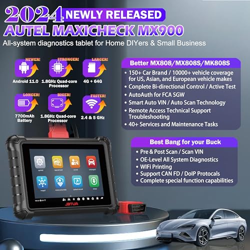 Autel TX900 Maxicheck Mx900 Autel Scanner 2024 8 Inch Mx900 Android 11 40+ Function Obd2 Scanner All System Diagnostic Can Fd/Do Ip Oe All System Scan No-Ip Limited Upgrade Mx808 Mx808S Same As Mk900 thumb #1