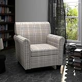 Holamys Sessel mit Sitzkissen Cremeweiß Stoffbezug, Robuster Holzrahmen, 67,5x71x75,5 cm, Gemütlicher Loungesessel für Wohnzimmer, Schlafzimmer, Büro, Erwachsene, Bequeme Sitzgelegenheit