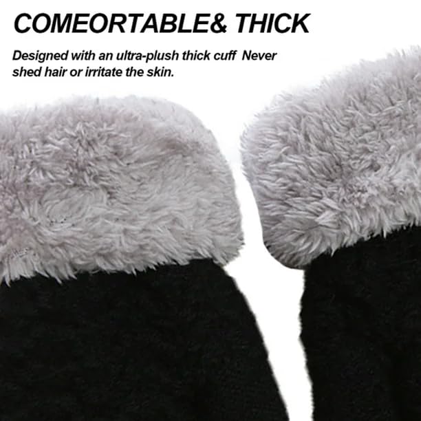 Kids Warm Winter Gloves, Boys Girls Fleece Lined Thermal Knit Mittens for Snow Cold Weather 2-6Years3