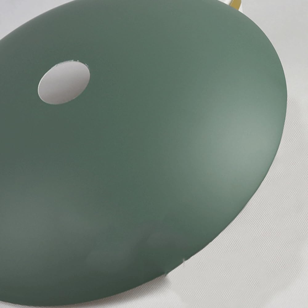 Lampade a sospensione E27 Sorgente luminosa Apparecchi di illuminazione decorativi for ristoranti in stile industriale in ferro a forma coperchio sospeso(Green)