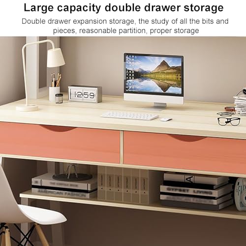 Bureau d'étude élégant avec étagères petit espace et table informatique compacte beige