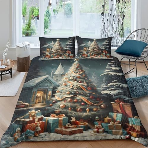Parure de lit Noël 200x200 pour une chambre d'hiver cocooning
