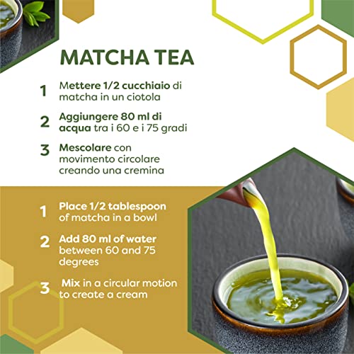 Erbotech Tè Matcha Di Grado Cerimoniale, The Verde Giapponese Biologico In Polvere In Busta Da 50 Gr, Tea Matcha Naturale Al 100%, Ideale Per Dolci, Frullati, Tè Freddo, Vegan - 6