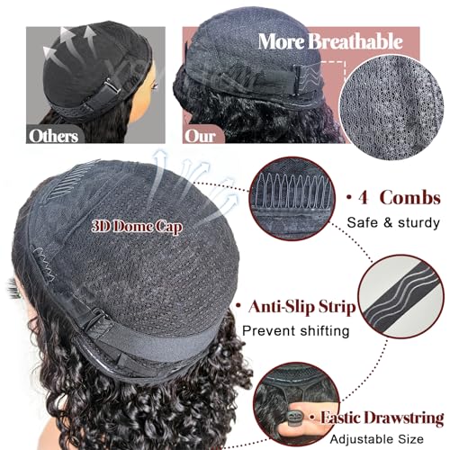 Image of XSY Half Wig Human Hair Burmese Curly 26 Inch 3 In 1 Drawstring Seamless Flip Over Half Wigs for Black Women Wear Go Headband Wig Beginner Friendly Natural Colour