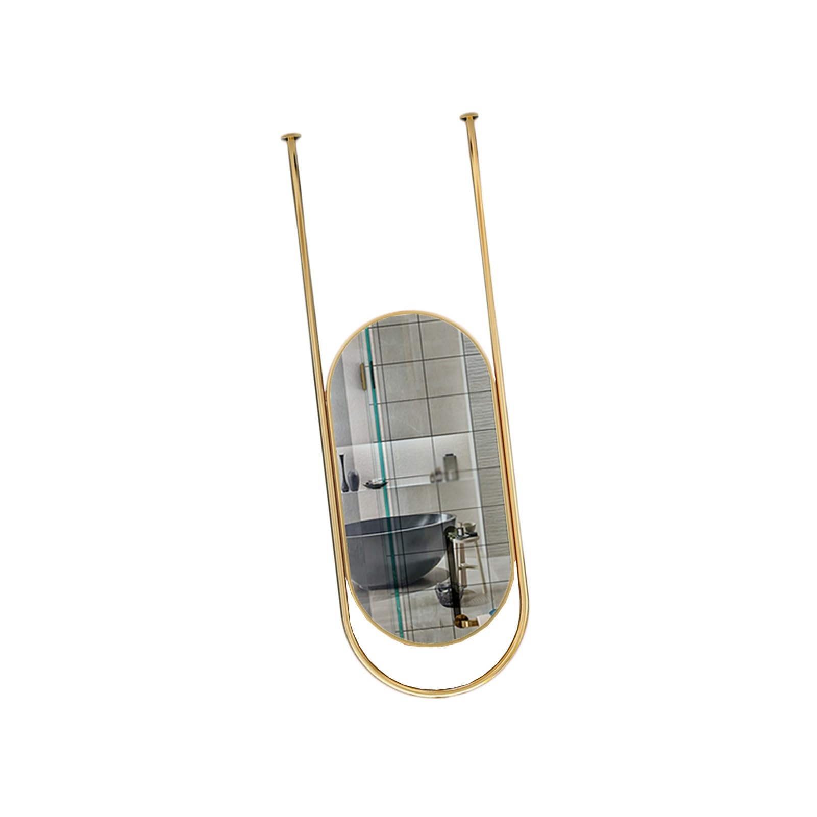 Miroir de plafond à double barre au design épuré pour grand salon